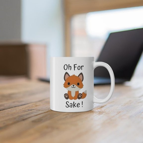 Oh Fox Sake Cute Fox Mug Ceramic Coffee Cup oz oz