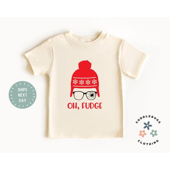 Oh Fudge Kids Tee - It'S A Wonderful Life Kids Shirt - Holiday Kids Shirt - Gift For Girl Boy - Natural Kids Tee, New Born, Baby Shower Gift, New Parents Gift