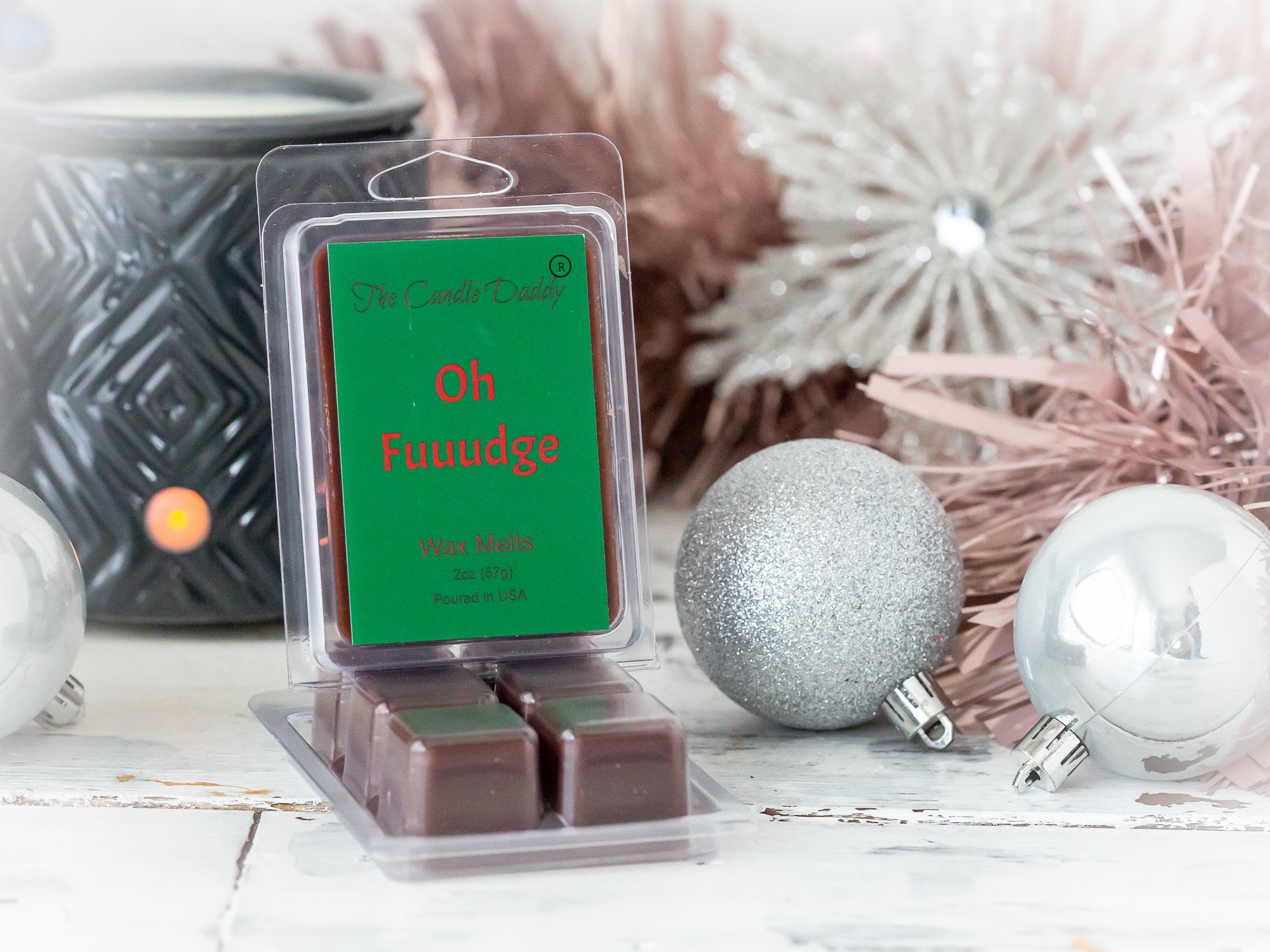 Oh Fuuudge!- Funny Christmas Chocolate Fudge Scented Wax Melts - 1 Pack - 2 Ounces - 6 Cubes