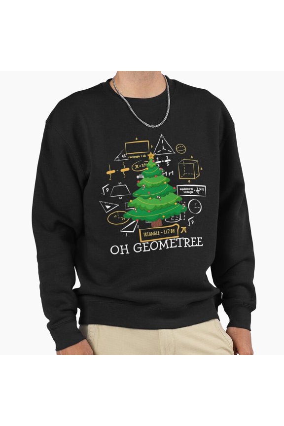 Oh Geometree Math Sweater Teacher Funny Retro Holiday Graphic Unisex Sweatshirt G14005, Up to Size 5XL