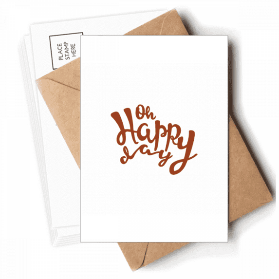 Oh Happy Day Quote Handwrite Style Postcards Envelopes Blank Note Cards Mailing
