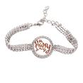 thumbnail image 1 of Oh Happy Day Quote Handwrite Style Tennis Chain Anklet Bracelet Diamond Jewelry, 1 of 3