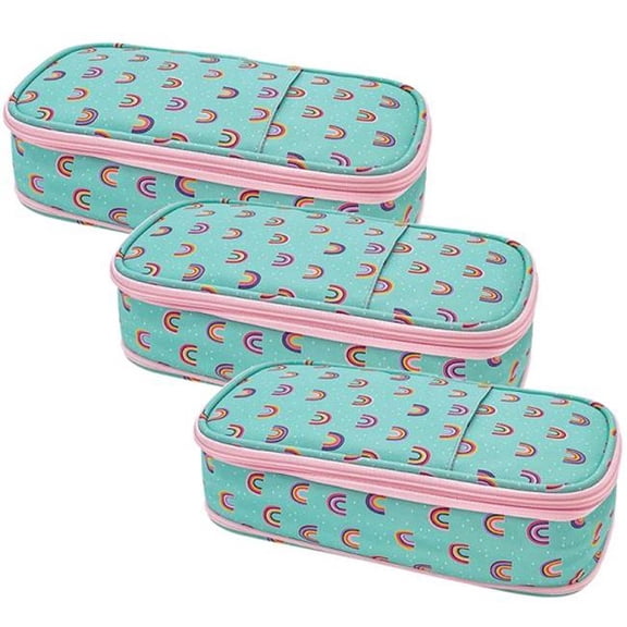 Oh Happy Day Rainbows Pencil Case, Multi Color - Pack of 3