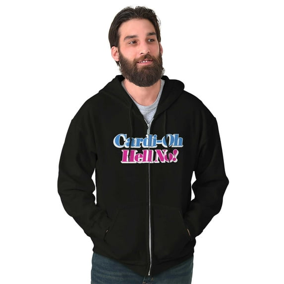 Oh Hell No Rapper Singer Hip-Hop Unisex Fleece Graphic Zip Up Hoodie Brisco Brands 2X