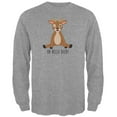 thumbnail image 1 of Oh Hello Deer Funny Pun Mens Long Sleeve T Shirt Heather X-LG, 1 of 1