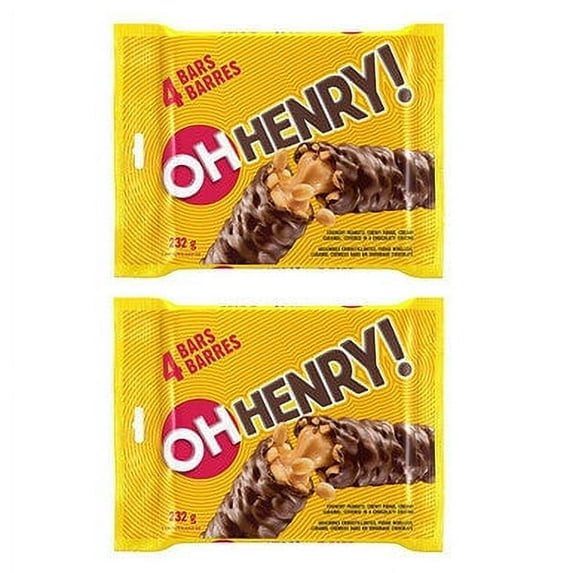 Oh Henry! 4 Full Sized Chocolate Candy Bars, 232g/8.18oz 2-Pack