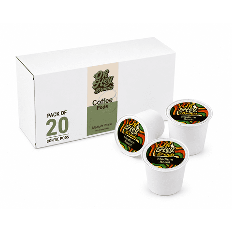 OH HEY BRANDS Medium Roast Coffee Pods, Single Origin Colombian Coffee, Chocolatey & Smooth Flavor, Eco-Friendly Single Serve Pods, Compatible with Keurig K-Cup Brewers, Pack of 20