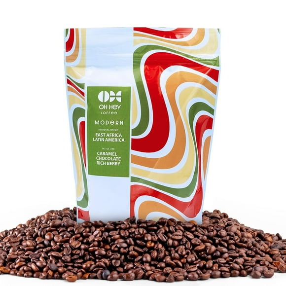 Oh Hey Brands Modern Blend Whole Bean Coffee, Premium Arabica Medium Roast Beans, 12 oz Bag