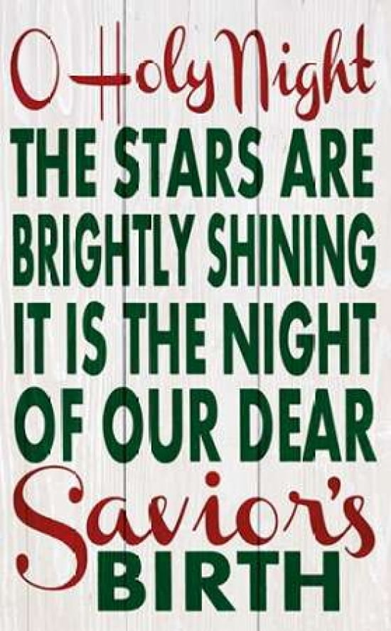 Oh Holy Night - Green and White Canvas Art - Erin Deranja (12 x 18)
