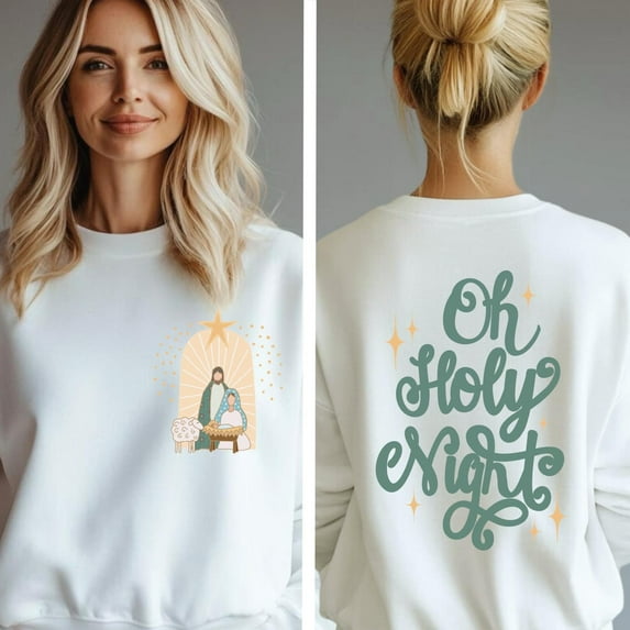 Oh Holy Night Shirt, Sweatshirt, Nativity Shirt, Christian Shirt, Jesus Shirt, , Oh Holy night All Size S-5Xl