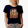 thumbnail image 1 of Oh Honey, I Am That Mom, Groovy Text Art Mother's Day or Birthday Merch Gift, Navy Blue T-Shirt, Small, 1 of 5