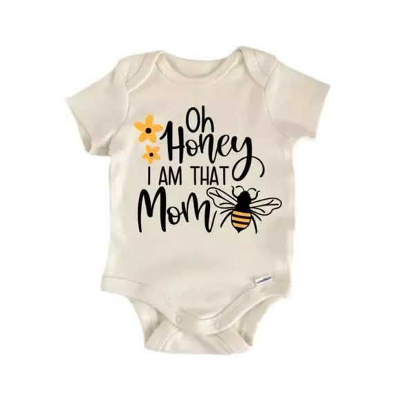 Oh Honey Mom Bee Baby Boy Girl Clothes Infant Bodysuit Cute Newborn Cute Baby Onesie, BABY BODYSUIT LAT 4424
