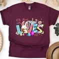 thumbnail image 1 of Oh How He Loves Us Christian T-Shirt for Men and Women, Maroon, Size 3XL, 1 of 6