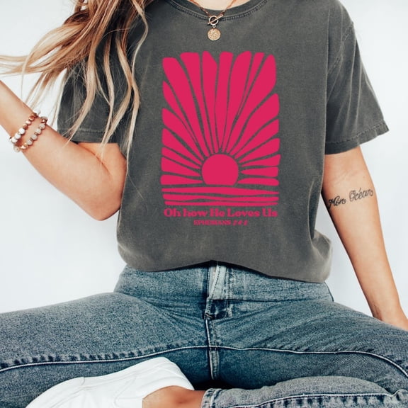 Oh How He Loves Us T-Boho Christian Valentine'S Day, F5097