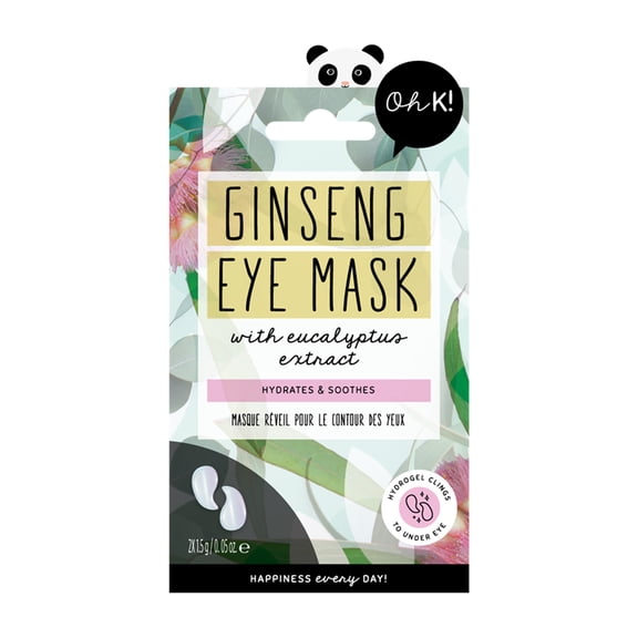 Oh K! Eye Mask, Under Eye Patches, Ginseng and Eucalyptus, 1 pc
