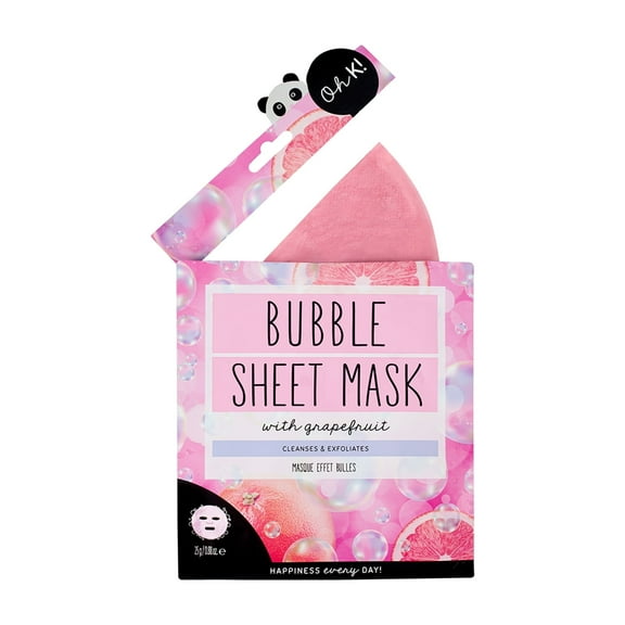 Oh K! Bubble Sheet Mask, Face Mask Sheet, Grapefruit, 1 pc