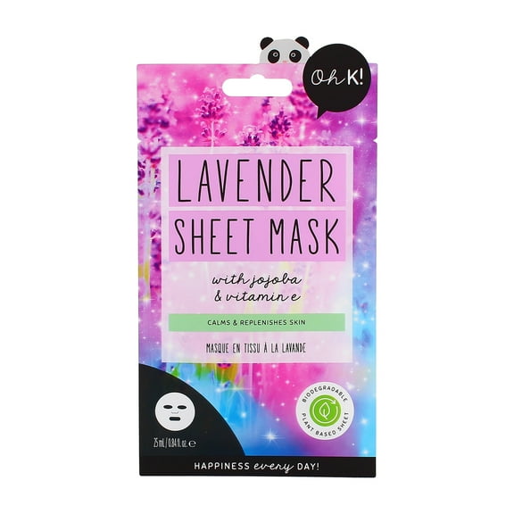 Oh K! Sheet Mask, Face Sheet Mask, Lavender, 1 pc