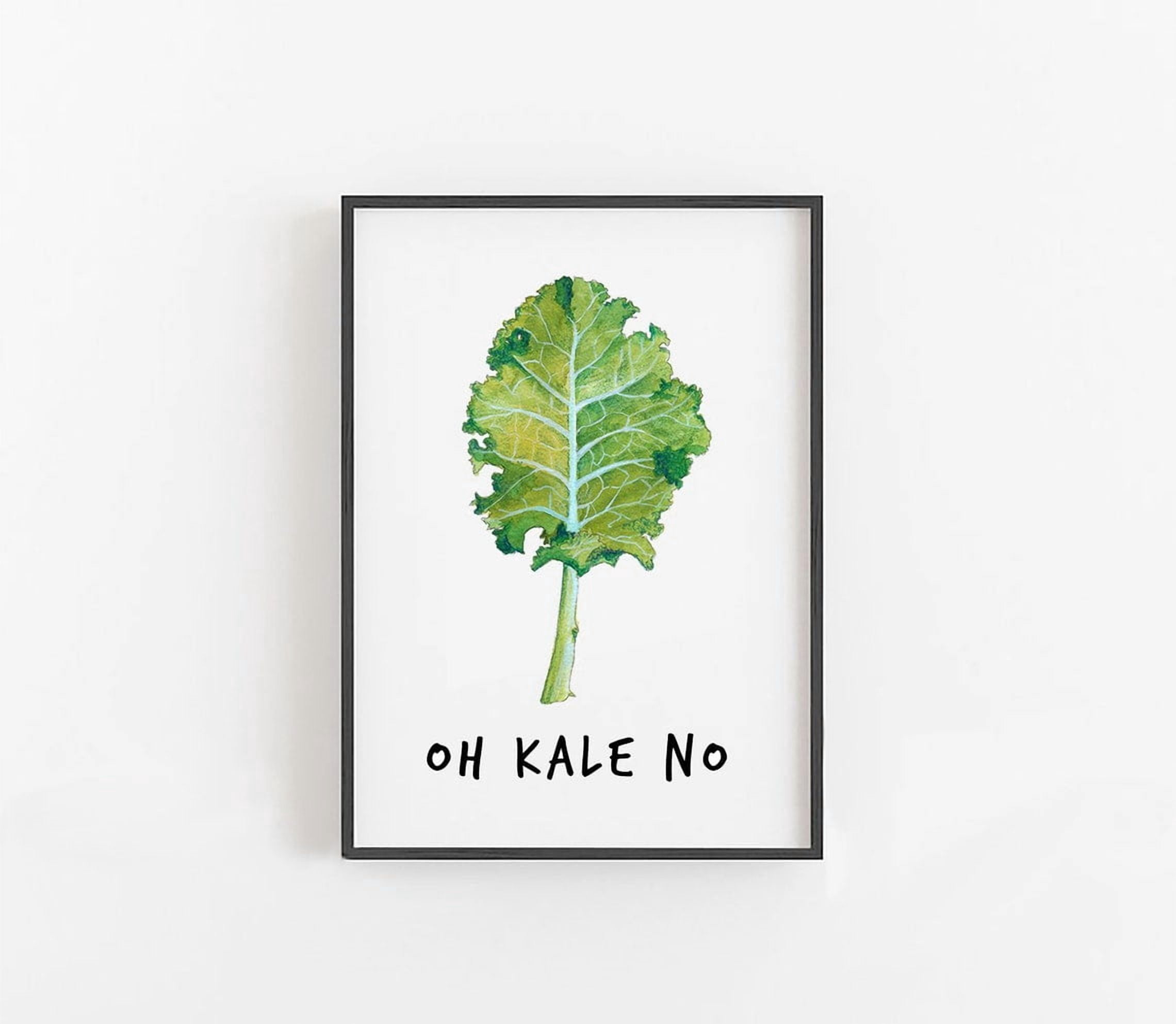 Potato Drowing Oh Kale No Wall Art Print, Vegetable Kitchen Typography And Food Decor ...