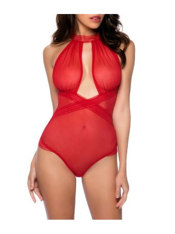 Womens Collard Mesh Teddy Style-52-10244