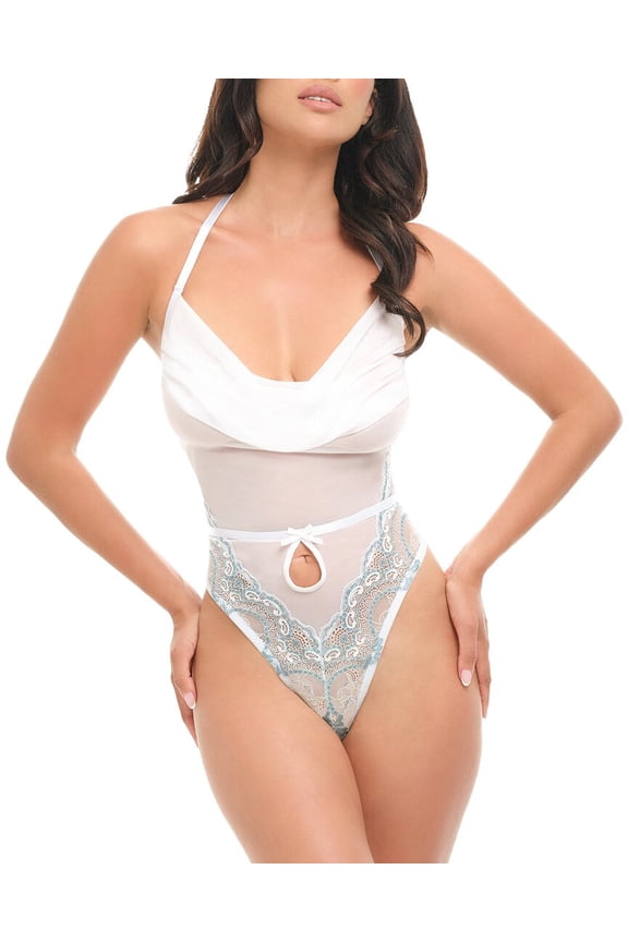 womens Victoria Teddy Bra, S/M, White