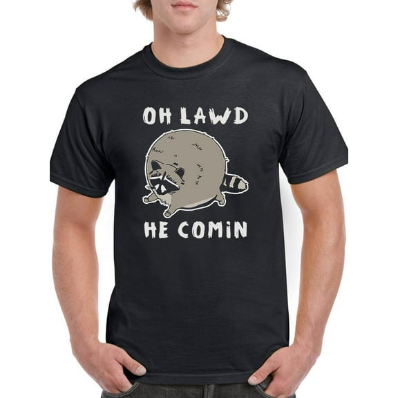 Oh Lawd He Comin, Raccoon T-Shirt Men -Smartprints Designs, Male Medium