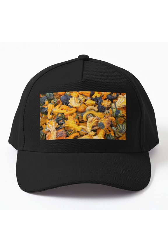 Oh M'Gourd Pumpkin Baseball Hat, Autumn Harvest Wordplay Graphic Design, Classic Cap