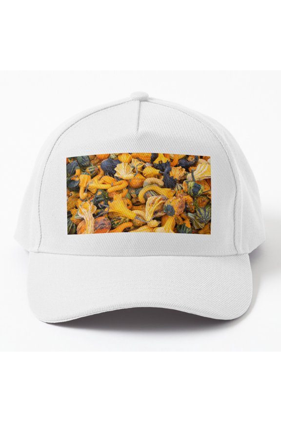 Oh M'Gourd Pumpkin Baseball Hat, Autumn Harvest Wordplay Graphic Design, Classic Cap