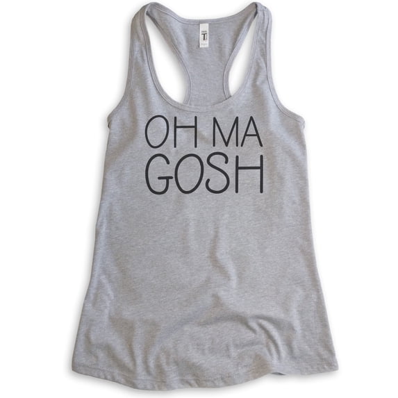 Oh Ma Gosh Tank Top, Ladies Racerback Tank Top, Funny Saying Tank, Clever Saying Tank, Heather Gray, XX-Large