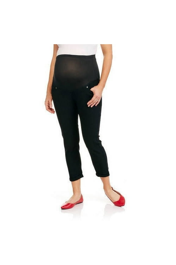 Maternity Full Panel Stretch Twill 5 Pocket Skinny Capri
