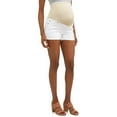 thumbnail image 1 of Oh! Mamma Maternity Full Panel Twill Shorts - Available in Plus Sizes, 1 of 4