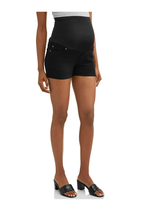 Maternity Full Panel Twill Shorts - Available in Plus Sizes