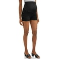 thumbnail image 1 of Oh! Mamma Maternity Full Panel Twill Shorts - Available in Plus Sizes, 1 of 4