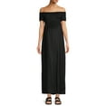 thumbnail image 1 of Oh! Mamma Maternity Off Shoulder Smocked Maxi Dress (Women's & Women's Plus), 1 of 1