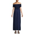 thumbnail image 1 of Oh! Mamma Maternity Off Shoulder Smocked Maxi Dress (Women's & Women's Plus), 1 of 5