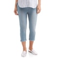 thumbnail image 1 of Oh! Mamma Maternity Overbelly Roll-Cuff Capris, 1 of 3