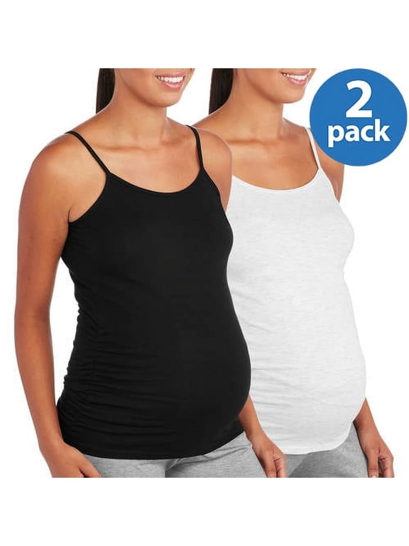 Maternity Women's Basic Cami with Side Ruching, 2-Pack (Women's & Women's Plus)