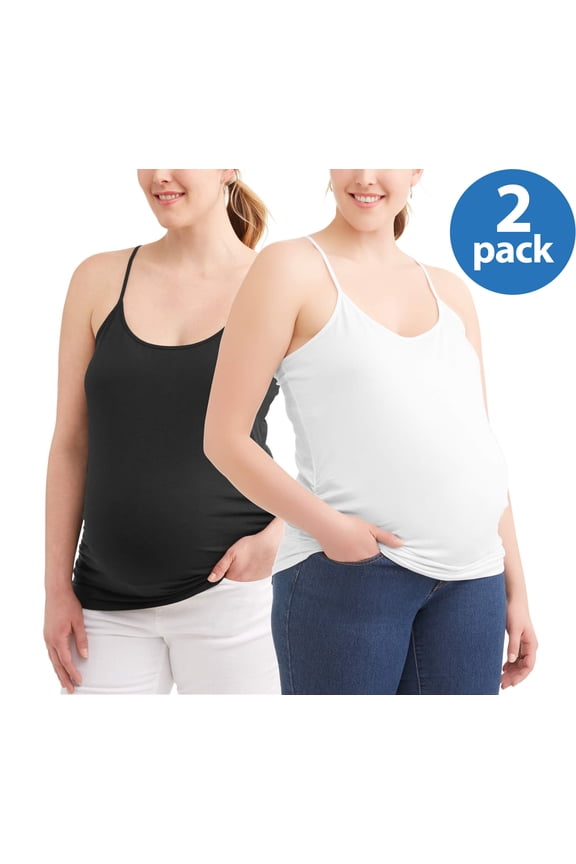 Maternity Women's Basic Cami with Side Ruching, 2-Pack (Women's & Women's Plus)