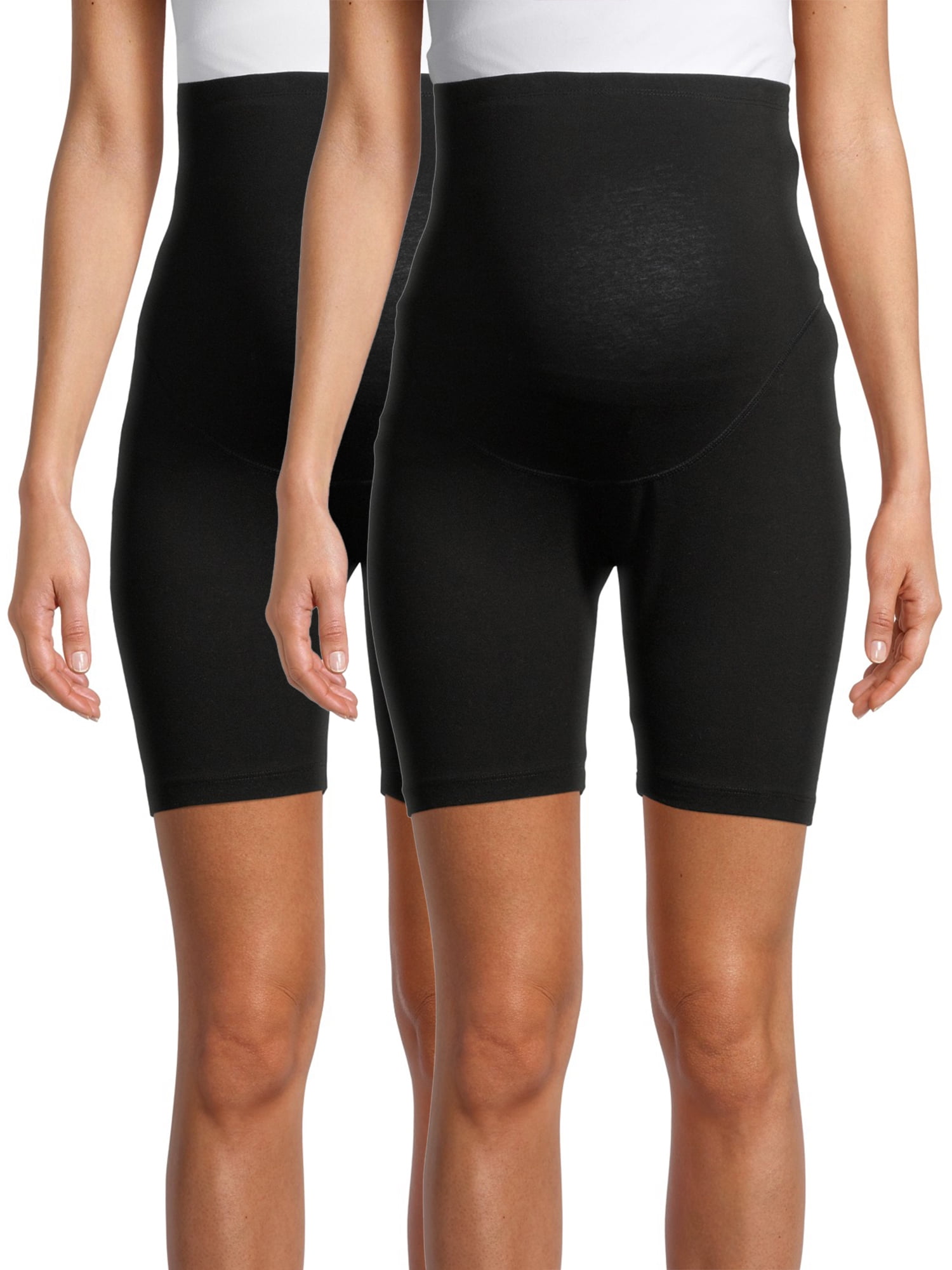Black Wide Band Maternity Biker Shorts– PinkBlush
