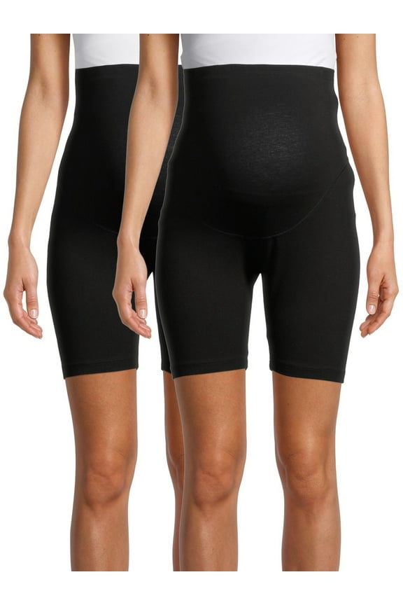 Maternity Women's Bike Shorts Set, 2-Pack (Women's & Women's Plus)