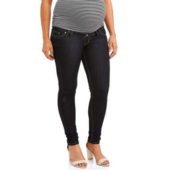 Oh! Mamma Maternity Women's Distressed Skinny Jeans with Full Panel