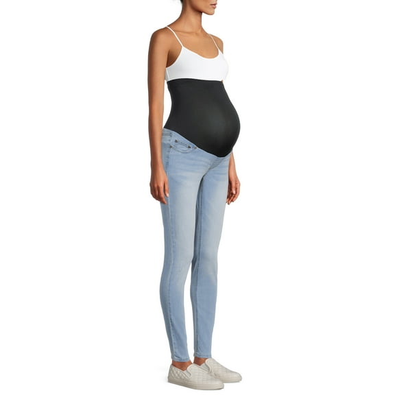 Oh! Mamma Maternity Women's Distressed Skinny Jeans with Full Panel