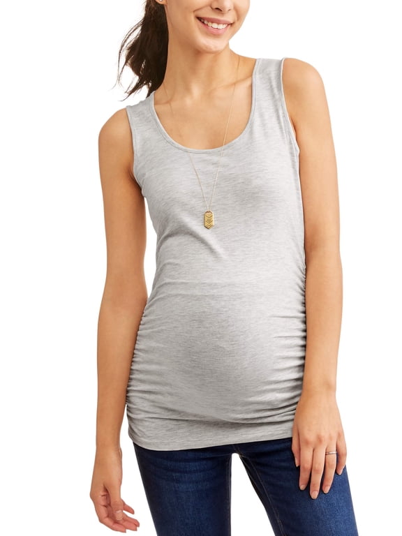 Maternity Women's Everyday Basic Tank Top with Side Ruching (Women's & Women's Plus)