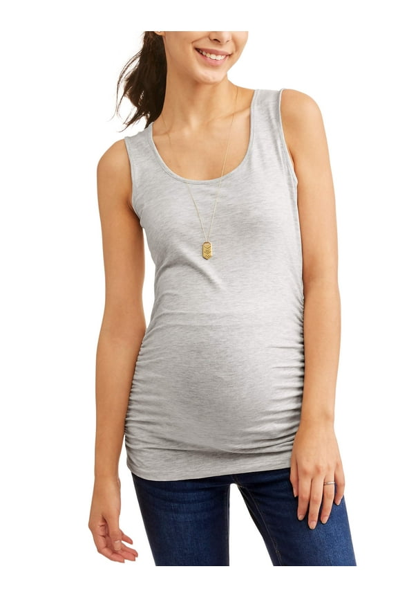 Maternity Women's Everyday Basic Tank Top with Side Ruching (Women's & Women's Plus)