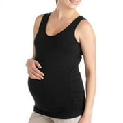 OH! MAMMA Maternity Women's Everyday Basic Tank Top with Side Ruching (Women's & Women's Plus)
