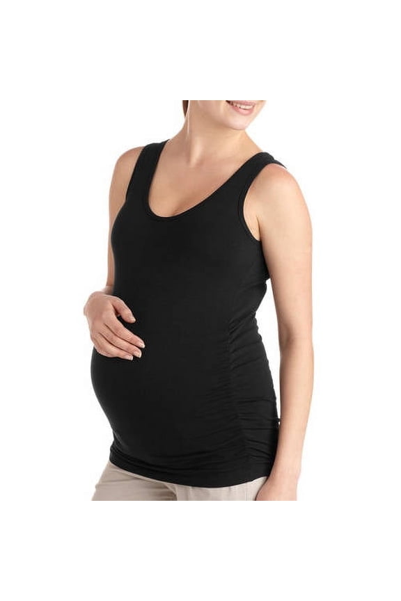 Maternity Women's Everyday Basic Tank Top with Side Ruching (Women's & Women's Plus)