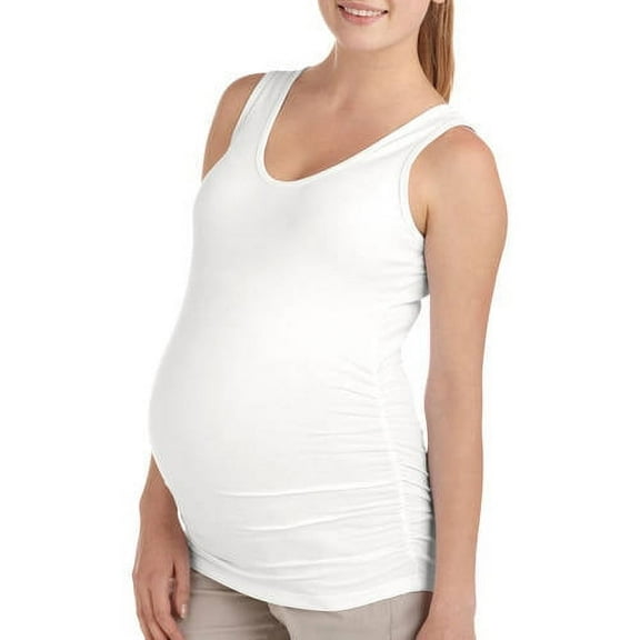Oh! Mamma Maternity Women's Everyday Basic Tank Top with Side Ruching (Women's & Women's Plus)