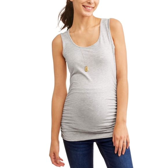Oh! Mamma Maternity Women's Everyday Basic Tank Top with Side Ruching