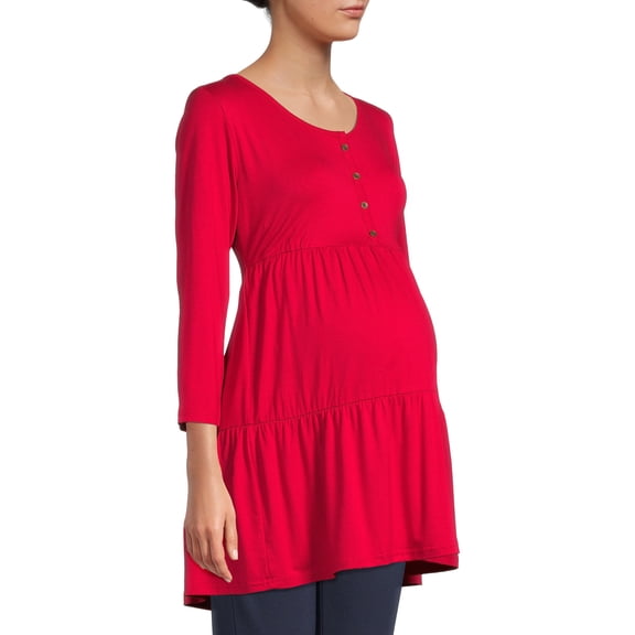 Oh! Mamma Maternity Women's Jersey Tiered Empire Waist Top