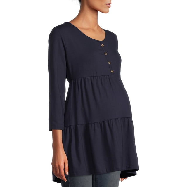 Lace Draped Empire Waist Maternity Top main image 0