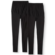 OH! MAMMA Maternity Women's Leggings with Full Panel, 2-Pack (Women's & Women's Plus)